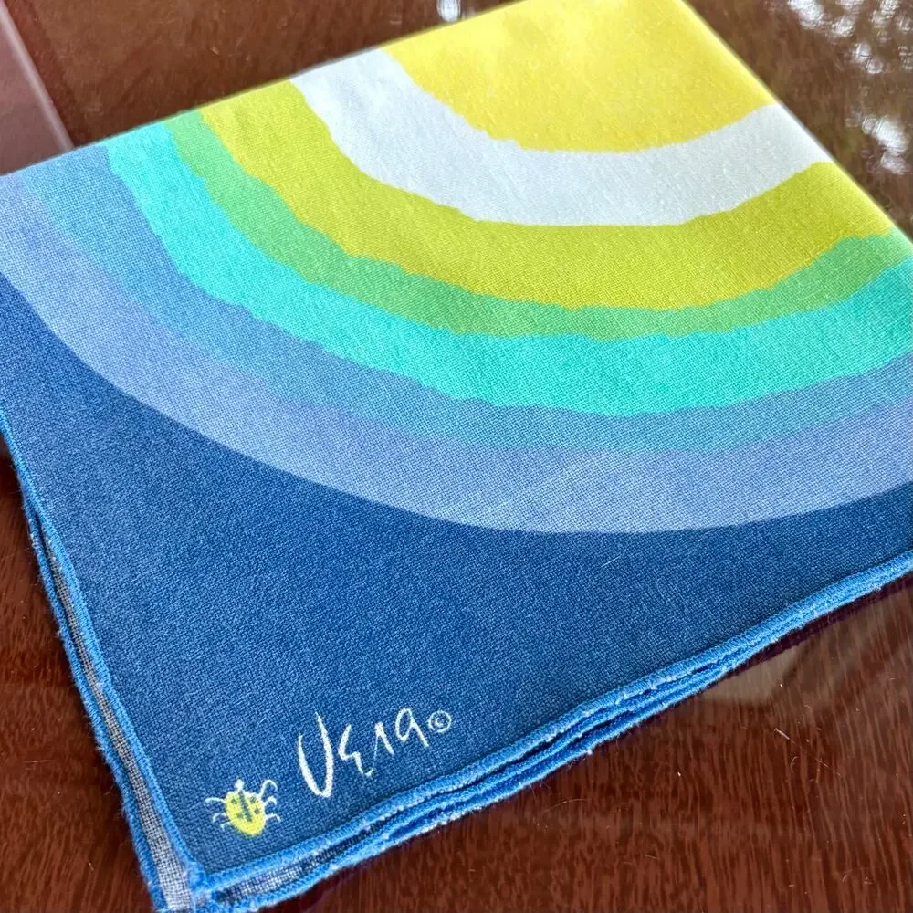 Vintage Vera Neumann Mod Circle Napkin, Signed 1970s Table Linen